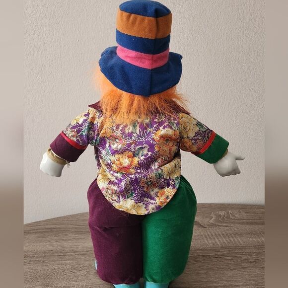 VINTAGE CLOWN WITH A KIND SMILE VELVET CLOTHES 42-48 cm - Picture 4 of 4